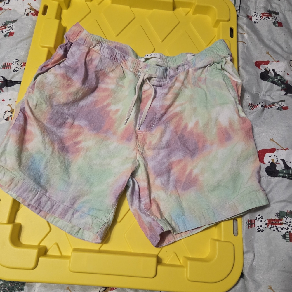 PacSun Men's Tie-Dye Pastel Flat Front Shorts